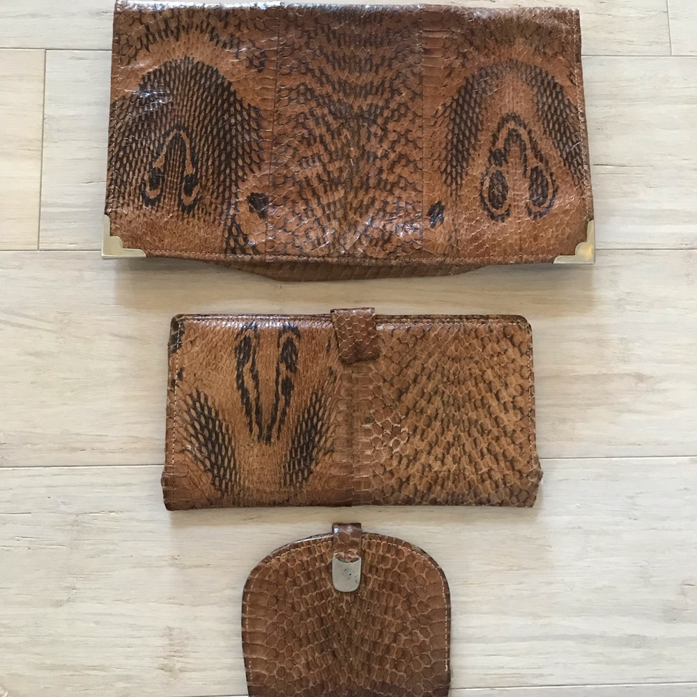 Genuine Snake Skin Clutch and Wallet